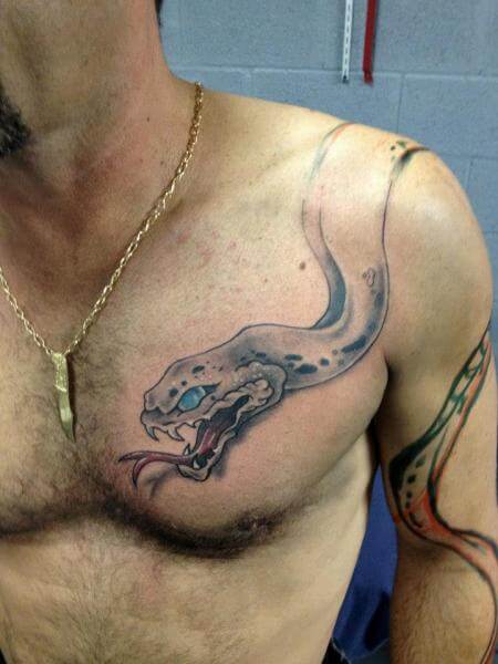 22 Snake Tattoos For Chest And Meanings - PetPress